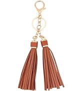 CALFOVERA 7.5 Inch Leather Tassel Key Ring Charms Car Keychain Holder PU Leather Tassel Keychains...