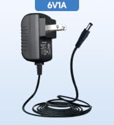 UL Listed 6V 1A 6ft Long Power Supply Adapter, DC Plug 5.5mm x 2.1mm, AC to DC 6V 1000mA 6W AC Ad...