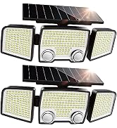 UME Solar Outdoor Lights 332 LED 7000K, Super Bright Motion Sensor Outdoor Lights with 2 Sensors,...