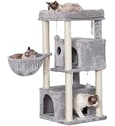 Hey-brother Cat Tree,Multi-Level Cat Condo for Large Cat Tower Furniture with Sisal-Covered Scrat...