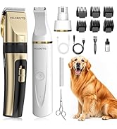 HEAPETS Dog Hair Clippers for Grooming Kit and Dog Paw Trimmer Nail Grinder for Grooming, Low Noi...
