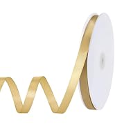 woric Gold Ribbon 3/8 Inch 120 Yards Thin Craft Gold Satin Ribbon | Graduation Leis Gift Wrapping...