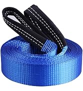 Cartman 2" x 20' Tow Belt Heavy Duty 10,000Lbs Tow Strap Off Road Towing Rope with Reinforced Loo...