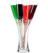 6pcs Acrylic Flutes Unbreakable Glasses for Wedding Toasting Long Stem Wine Glasses Cocktail High...