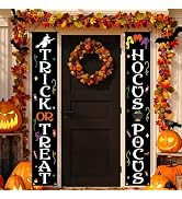 Halloween Decorations Trick or Treat Hocus Pocus Banner Porch Door Welcome Sign for Halloween Dec...