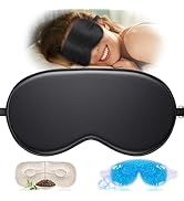 TOPOINT Silk Sleep Mask Light Blocking, 3-in-1 Cooling Heated Eye Mask for Sleeping, Includes Sil...