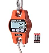 Fuzion Hanging Scale 660LB, Heavy Duty Crane Scale with Aluminum Body, Stainless Steel Hook, Larg...