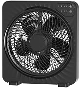 PNTCK 13" Quiet Desk Fan with 3 Speeds, 5 Blades, Powerful Box Fan with Convenient Touch Control,...