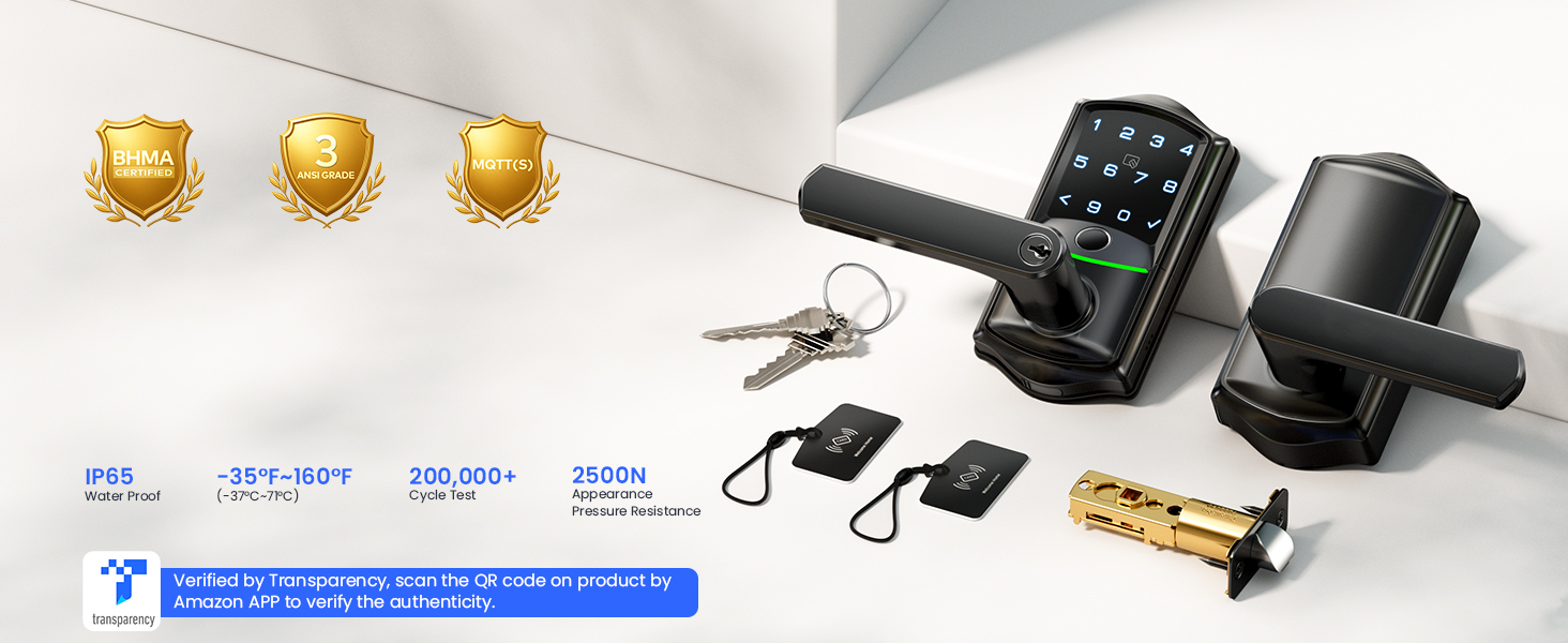 keypad door lock with handle