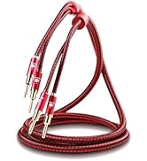 BOAACOUSTIC 4N OFC HiFi Speaker Cable with Convertible Banana/Spade Gold-Plated Connectors - 6.56...