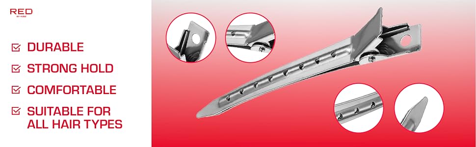durable strong hold metal single double prong slide in duck bill alligator curl pin sectioning salon