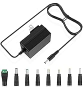 Waysse 12V 1A Power Supply, UL Listed AC Adapter with 8 Tips, DC 12v Power Cord for LED Strip Lig...