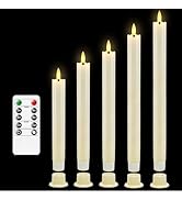 Nimiko LED Taper Candles Battery Operated,5 Pcs Real Wax Flameless Taper Candles with Remote,Batt...