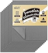HOMEXCEL Swedish Dishcloths for Kitchen 10 Pack, Sponge Dish Cloth for Counters & Washing Dishes,...