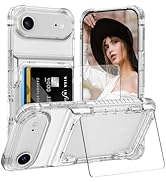 AFGHOA for iPhone 17 Air 6.5 Case Wallet with Kickstand, 4 Cards Holder Clear Case for Women Men,...