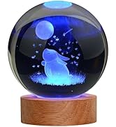 JANARARY Bunny Lamp Easter Night Light, Crystal Rabbit Lamp 16 Color Changing with Remote Control...