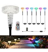 LOHAS Low Voltage RGB Acrylic Pathway Lights 6 Pack Outdoor, Dusk to Dawn Landscape Lighting with...