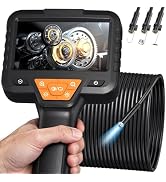 50FT Endoscope Camera with Light -IP67 Waterproof Borescope Inspection Camera with 4.3" IPS Scree...