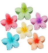 CHANDAT Flower Hair Clips 6 PCS Hawaiian Claw Clips for Vacation Hibiscus Hair Claw Clips Cute La...