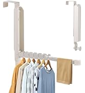 Over The Door Drying Rack, 2 Pack Foldable Over The Door Hooks Hanger for Laundry Clothes Heavy D...