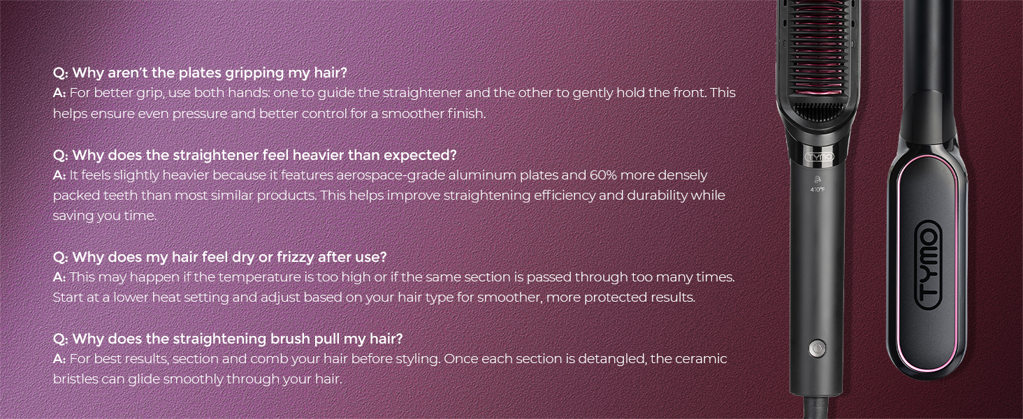 TYMO Flat Iron Hair Straightener Brush