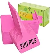 Plant Labels Yuanling 200 Pcs Plastic Waterproof T-Type Plant Tag Seedling Signs Nursery Garden L...