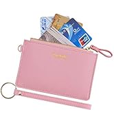 Aiyo Nice Women Slim RFID Card Case Holder Wristlet Zip ID Case Wallet Small Leather Wallet Coin ...
