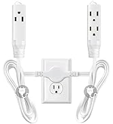 Twin Extension Cord Power Strip, 12 Feet Double Extension Cord - 6 Feet On Each Side,16AWG 3 Pron...