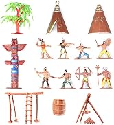 FUNSHOWCASE American Indians Figures Plastic Toys Pack of 15 Sandbox Aquarium Terrariums Miniatur...