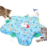 RAIN-MOOSE Interactive Cat Toy, Peek-a-Boo Series – Hidden Feather Wand, Rechargeable Indoor Hunt...