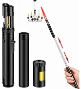 5 in 1 Extra Long Lighter, Retractable Length (16.7in-35.8in), Refillable Butane Torch Lighter wi...
