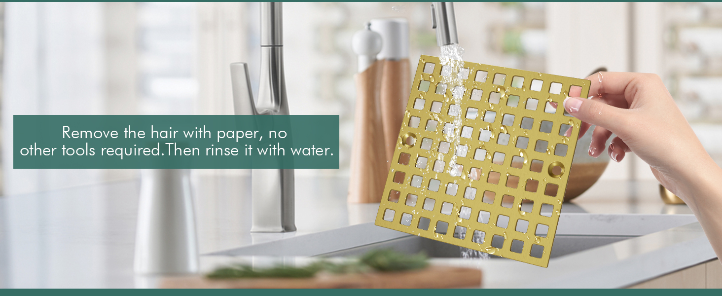 Brushed Gold Shower Drain Cover