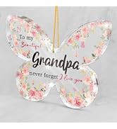 Grandpa Keepsake from Grandkids - Butterfly Memory Ornament Birthday/Thanksgiving Home & Desktop ...