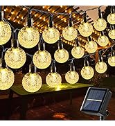 Toodour Solar String Lights Outdoor, 56ft 100 LED Globe String Light with 8 Mode, Waterproof Crys...