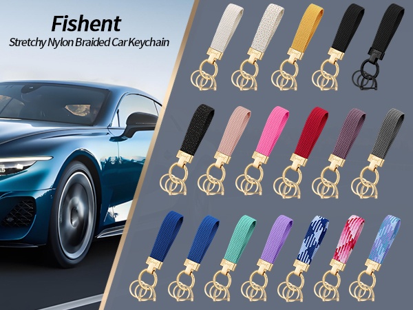 Stretchy Nylon Braided Car Keychain