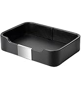 SANZIE Luxury Leather Tray Organizer Valet Tray Key Tray for Entryway Table Desktop Storage Catch...