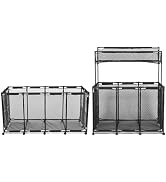 Yescom 2 Pack Pool Float Storage Bin Basket for Toy Raft Noodles Outdoor Waterproof Large Black
