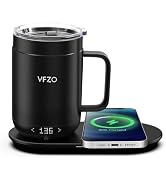 VFZO 16Oz Temperature Control Smart Mug, Self Heating Coffee Mug LED Display, 180 Min Battery Lif...