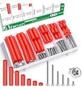 Aienxn 175PCS Red Electrical Outlet Spacers Kit, 85PCS 6-32 Thread Cup Head Mounting Screws and 9...