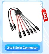 ECO-WORTHY Integrated Solar Connector 2-6 Y Branch Parallel PV Adapter Cable Wire Plug Tool Kit f...