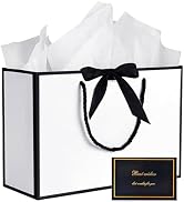 JMANNI Gift Bags, 1PCS Gift Bags Large with Ribbon and 1 Greeting Cards 2 Tissue Paper, Portable ...