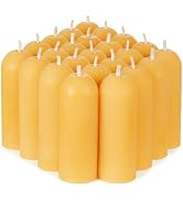 DEYBBY Beeswax Small Pillar Candles 24 Pack - Natural Beeswax Emergency Candles Bulk for Home Roo...