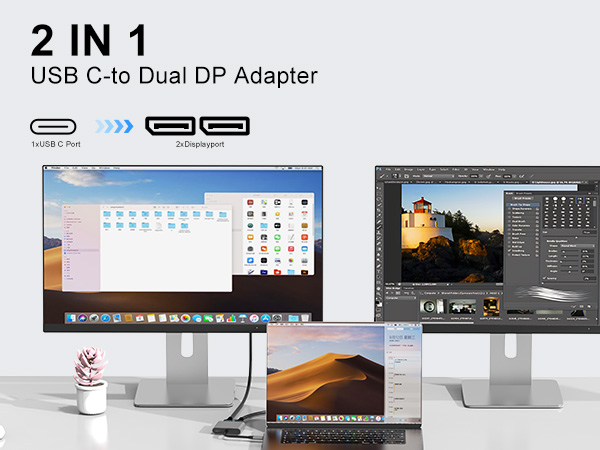 usb c to dual dp adapter 1
