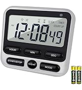 Digital Dual Kitchen Timer with Strong Magnet,24-Hour Countdown & Stopwatch,Loud Alarm,12/24 Hour...