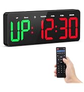 Tempospark Gym Timer Clock Large Display, 12" LED Workout Interval Timer with Remote Control for ...