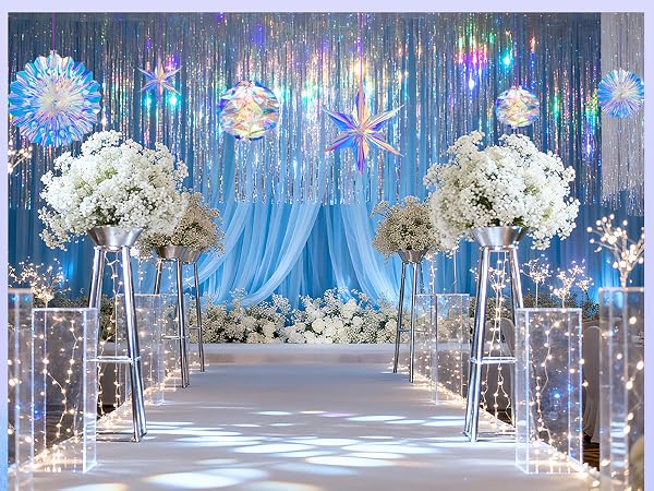 iridescent party decorations
