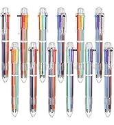 36 Pack Multicolor Pens, DRPHKTT 6-in-1 Multicolor Retractable Ballpoint Pens with 0.7mm, Funny P...