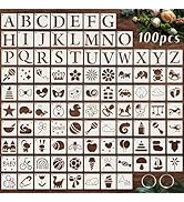 100 Pcs Small Stencils for Crafts, 1.5 inch Stencils for Kids Reusable Painting Templates Crafts ...