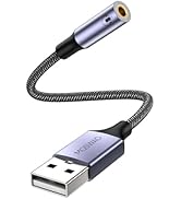 MOSWAG USB to Audio Jack Adapter 0.65Feet/20cm,External Sound Card Jack Audio Adapter with 3.5mm ...