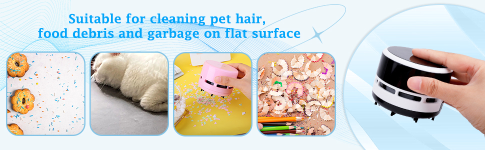 Desk Vacuum Cleaner Tabletop Battery Handheld Dust Crumb Sweeper Car Computer Keyboard Home Office